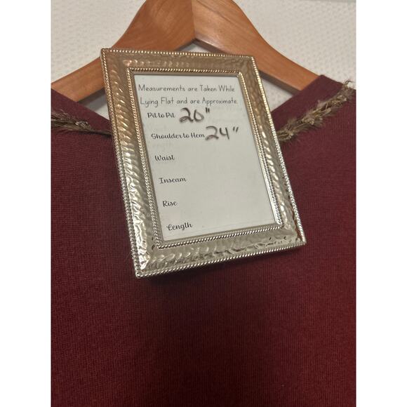 Calvin Klein Womens Cardigan Brown Fringe Trim Button Up Sweater Size Large - Picture 10 of 11